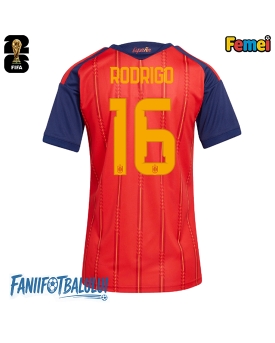 Spania Rodri Hernandez #16 Echipament de Fotbal Replică Mondial 2026 Femei Acasa Spania Rodri Hernandez #16 Echipament de Fotbal Replică Mondial 2026 Femei Acasa